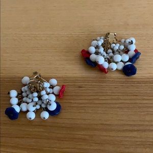 Funky vintage red white and blue firework earrings